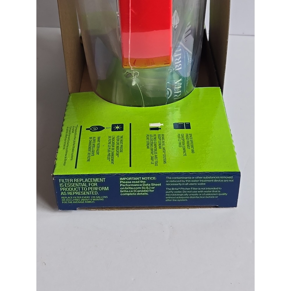 NEW Brita Elite 6-Cup Red Water Pitcher 1 Pack Clean Filter Smart Filter Alert - Picture 11 of 16